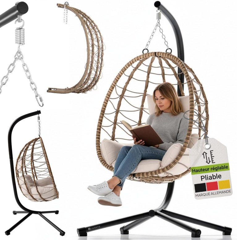 Juskys Fauteuil Suspendu Aria, Charge 130 kg
